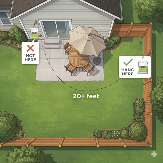 FlyDrop 6 Pack - Outdoor Disposable Hanging Fly Traps
